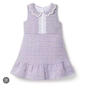 Janie and Jack Girls Tweed Scalloped Collar Dress Purple Size 10 NWT Never Worn